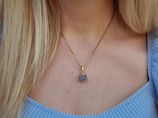 Blue fluorite necklace