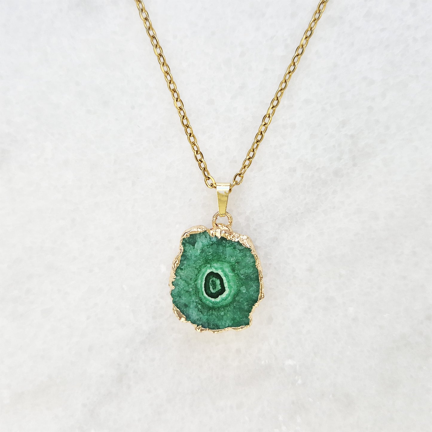Green Agate Stalactite Necklace