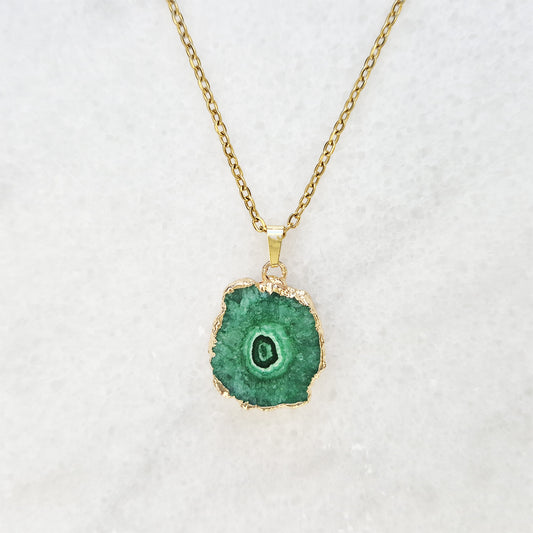 Green Agate Stalactite Necklace