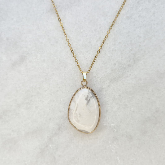Howlite Raindrop Necklace