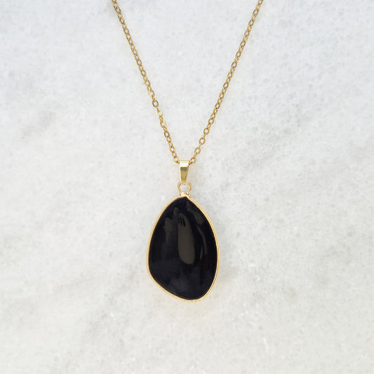 Obsidian Raindrop Necklace