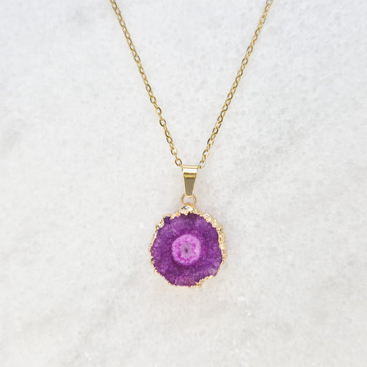 Purple Agate Stalactite Necklace