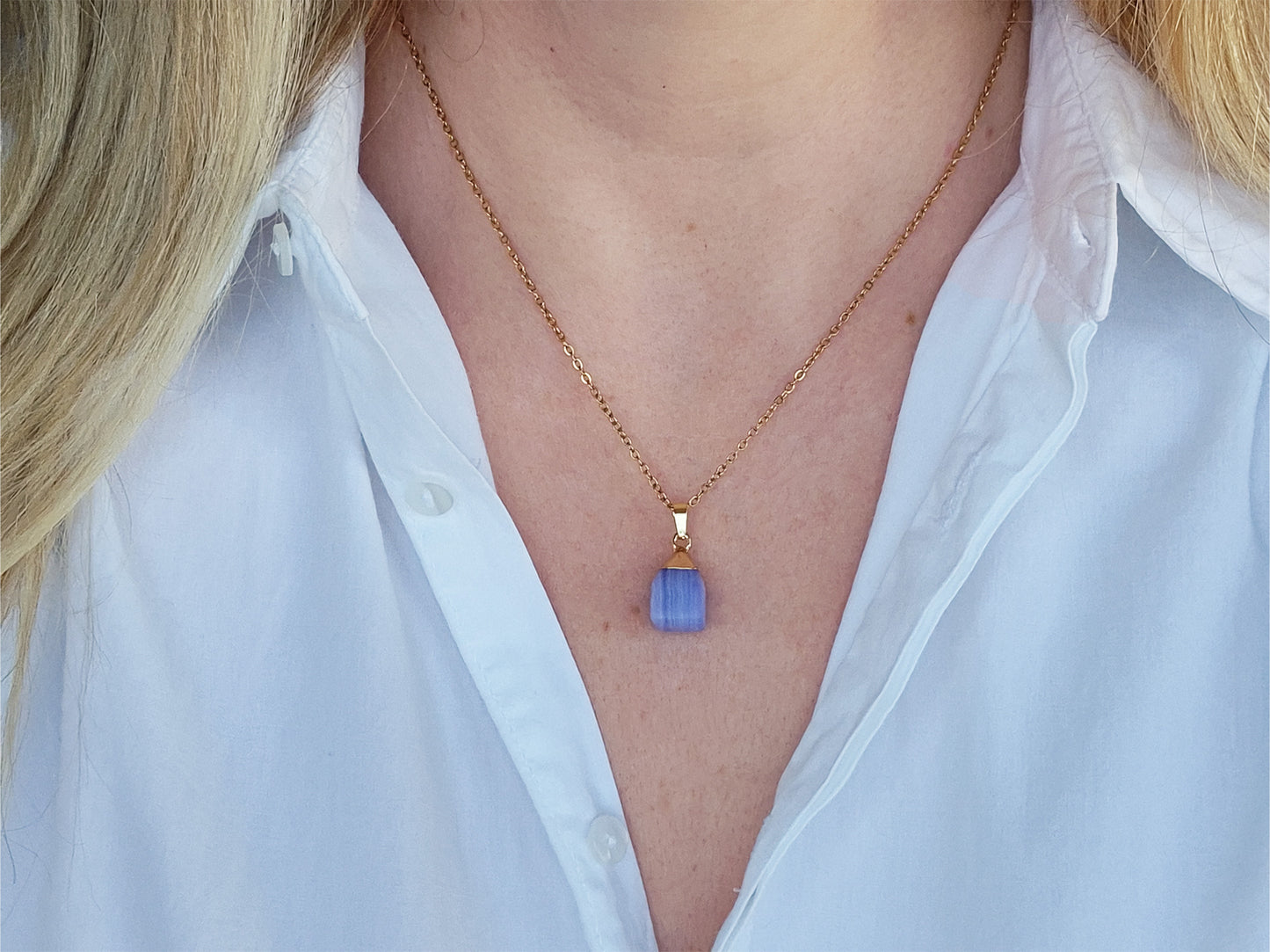 Purple - Blue Agate Necklace