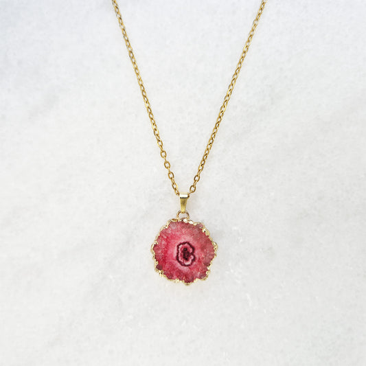 Red Agate Stalactite Necklace