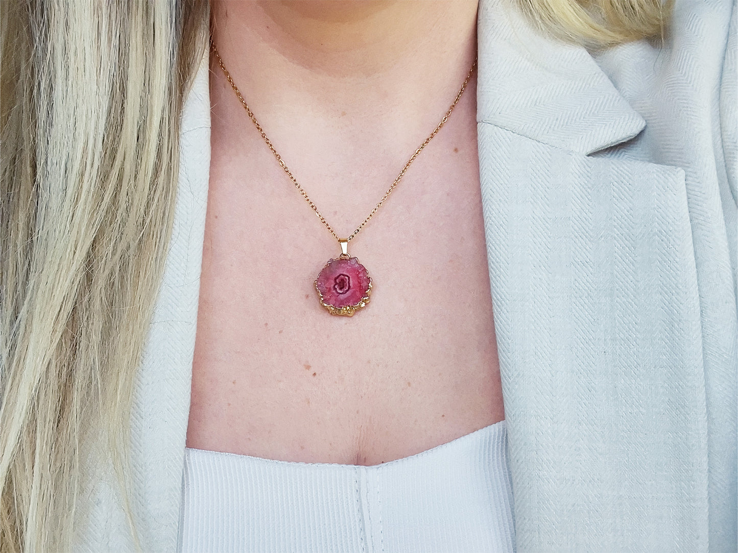 Red Agate Stalactite Necklace