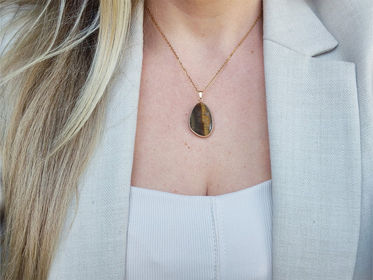Tigereye Raindrop Necklace