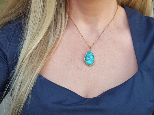 Turquoise Raindrop Necklace