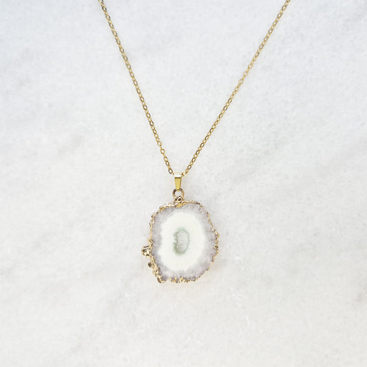 White Agate Stalactite Necklace